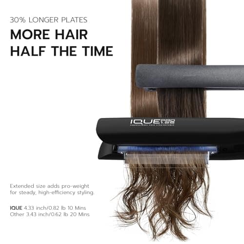 iQUE 1.25" Silk Press Flat Iron Hair Straightener for Women | Dual Voltage - Thumbnail 5