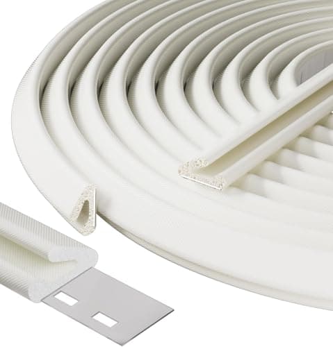 V-Shaped Thin Weather Stripping Door Seal, 19.7FT Small Draft Stopper for Doors, Foam Door Gap Filler, Insulation Winter, Soundproof,Noise-Reducing, Light-Blocking, Weatherproof Tape for Doors - Image 1