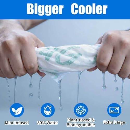 10 Pack Cooling Body Wipes, Alcohol-Free Cooling Towelettes Cooling Towel Alternative for Outdoor Sports, Camping, Hiking, Workout & Hot Weather(Green) - Thumbnail 4