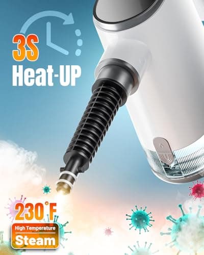 Handheld Steam Cleaner for Home, 3s Instant Heat Pressurized Steamer with 650ML Long-Lasting Tank – Lightweight Portable for Kitchen, Grout, Pet Stains, Couch, Car, Bathroom, Tile, Oven, BBQ Grill - Thumbnail 2