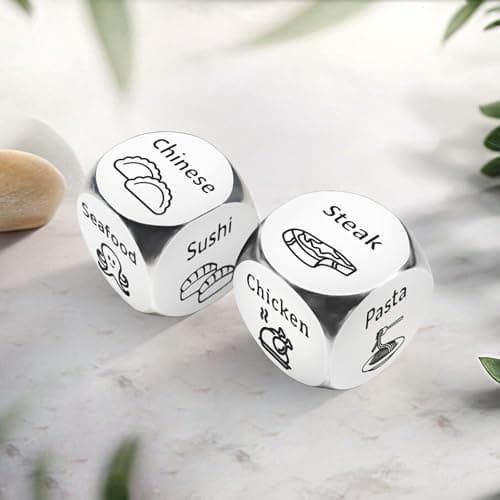 Aursy Mother s Day Gifts for Women, 2PCS Date Night Food Dice, Gifts for Men Father Day, Birthday Gifts for Him Kids Women Adults Mens Gifts, Couple Wedding - Thumbnail 6