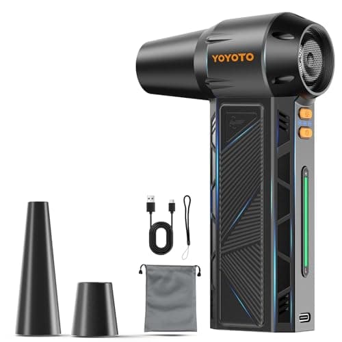 Compressed Air Duster, 300000RPM Powerful Electric Air Duster Rechargeable with LED Light and Brushless Motor, 4-Gear Cordless Mini Air Blower for Keyboard, Computers, Car, Outdoors (Black) - Image 1