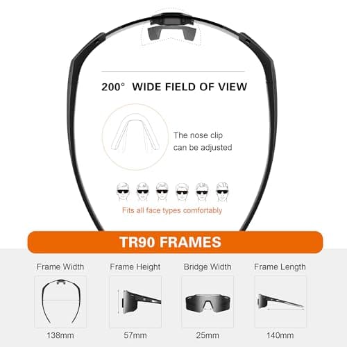 suoso Cycling Polarized Sunglasses for Men: UV400 Protection Glasses Running Baseball Softball Sports Goggles for Youth Women - Thumbnail 5
