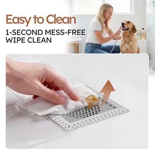 BAOTIYA Not Moving Shower Drain Hair Catcher,Effective Hair Catcher Shower Drain,Square Flat Shower Drain Cover Protector Filter,Efficient Drainage,Hair Trap Stopper (Gray, 4 inch) - Thumbnail 5