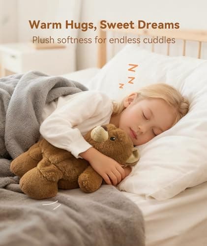 Dreamegg Microwavable Stuffed Animal, 1.43 Lbs Teddy Bear, Washable Cover, Cute Heatable Plushies, Gifts for Women Girls Adults and Kids - Thumbnail 2