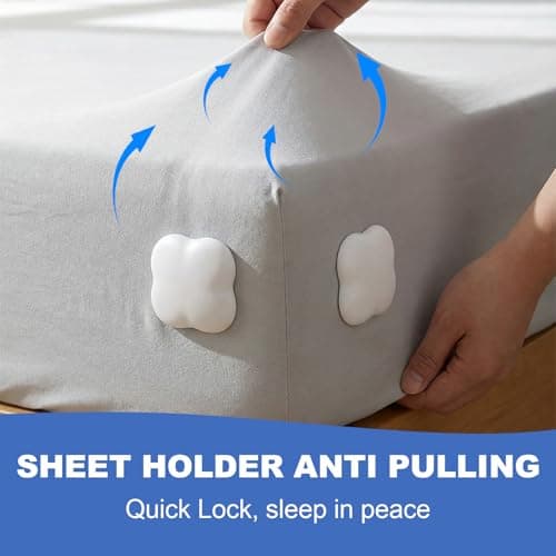 USUAUU 4Pcs Twist-Lock Bed Sheet Holders & Corner Grippers, Universal Fit All Mattress Sizes, No-Clip Design Stops Shifting for Tight Fit, Easy Installation - Thumbnail 2