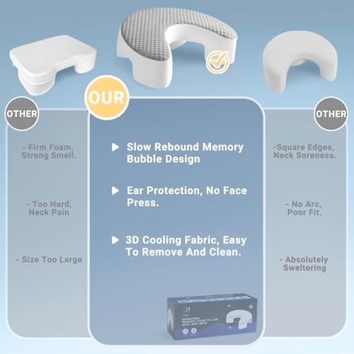 Baigee Side Sleeper Pillow for Adults with Arm Hole (Grey,17"x21") - Thumbnail 5