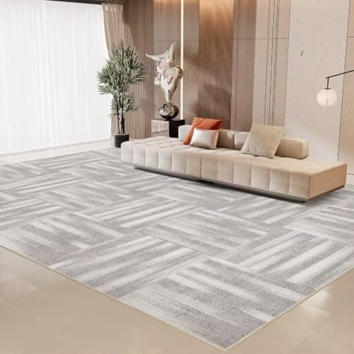 GEMBED Modern Area Rug - 8'x10' Machine Washable Rug for Bedroom Living Room, Soft Non Slip Non Shedding, Geometric Style Rugs for Home Decor, Nursery, Playroom, Teen Dorm, Grey - Image 1