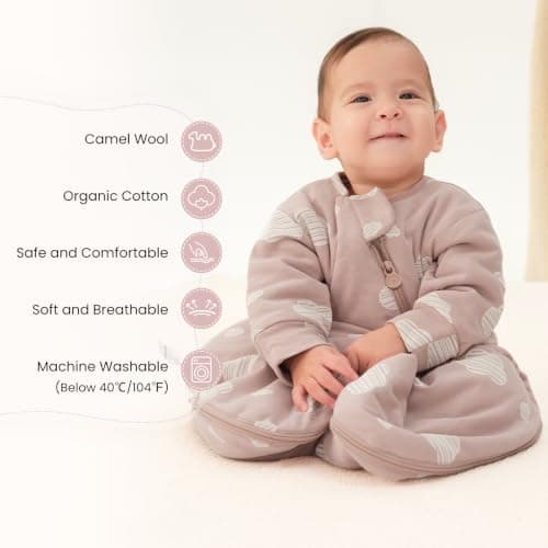 kaiya baby Unisex Sleeping Bag for Babies and Toddlers 1.0 Tog Sleep Sack 18-36 Months, Baby Sleep Sack, Newborn Sleep Sack, Wearable Blanket Baby, One Piece with Sleeves, Gifts for Baby, Pink - Thumbnail 2