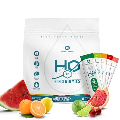 Cellutrex® H2O Electrolytes – Electrolyte Powder Drink Mix, Zero Sugar, Natural Himalayan Salt Hydration Packets for Recovery and Wellness, FSA-HSA, Variety Pack, 20 Sticks - Image 1