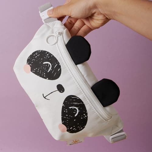 SUNVENO Kids Fanny Pack, Cute Panda Cartoon Waist Bag for Boys & Girls, Adjustable Crossbody Belt Pouch Ages 2-8, Travel Beach & Birthday Gift - Thumbnail 4