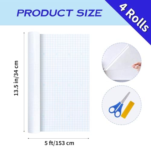 WSICSE 4 Rolls Clear Contact Paper, 13.5 in x 5 ft Clear Self Adhesive Book Covers Protective Paper Protector for Books Crafts Textbook Documents Home Decor - Thumbnail 2