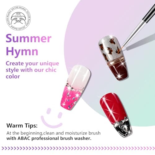 ABAC 24 Color Hema-Free Solid Gel Nail Polish,Ombre Gel Nail Polish,Pat Paint Nail Gel- Blush Pink & Midnight Blue Clump-Free Glam for Office Holidays Parties 28-Day Chip-Free All-year Essentials - Thumbnail 5