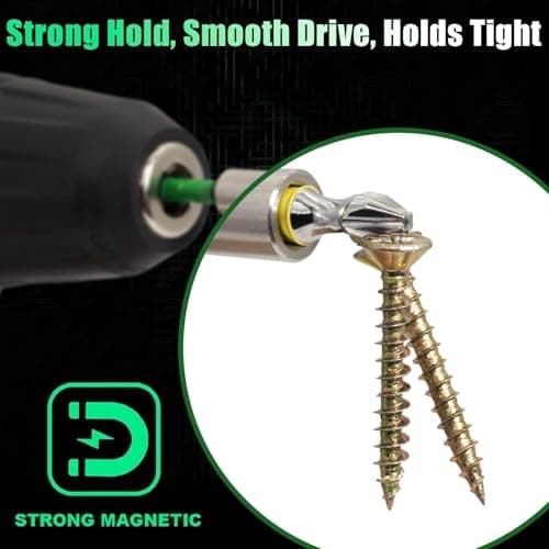 Hitscrews Magnetic Screwdriver Bits PH2, 2-Inch Impact Driver Bits #2, S2 Steel Chrome Finish Phillips Bits For Impact Driver, Home Improvement & DIY - 10 Pack - Thumbnail 3