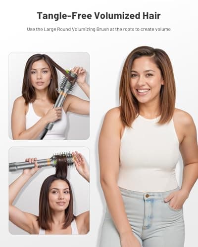 HITTIONA Hot Air Styler & Hair Styler- High-Speed Hair Dryer Brush, Fast Drying Blow Dryer Brush No Heat Damage Multi-Styler Auto Wrap Curlers for Volumizing Curl Straighten Frizz-Free - Thumbnail 3