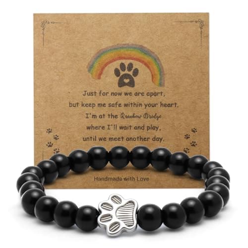 COSOWO Dog Memorial Bracelet – Adjustable Pet Keepsake with Paw & Heart Charm, Sympathy & Remembrance Gift for Dog Loss, Cat & Pet Bereavement, Glossy