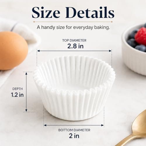 Oeyliz Cupcake Liners 200 Counts Standard Cupcake Liners for Baking Cupcake Liner for Baking Cupcake Wrappers Baking Cups (200, White) - Thumbnail 5