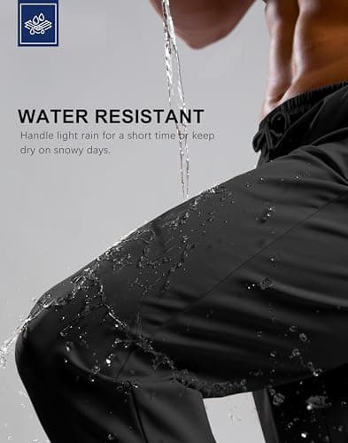 G Gradual Men's Fleece Joggers with Zipper Pockets Winter Warm Pants Water Resistant Athletic Workout Gym Sweatpants for Men(Black,XXL) - Thumbnail 6