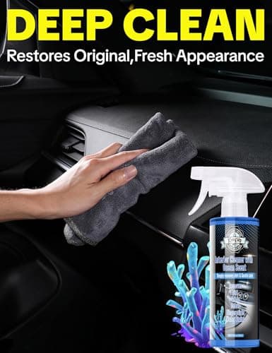 Car Interior Cleaner Spray, Multipurpose Leather Seat Cleaner Upholstery Car Cleaning Kit Auto Dashboard Vinyl Detailing Supplies Kit,Ocean Scent - Thumbnail 2