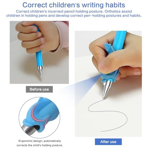 WANFRES Magic grooved Writing Practice Books Great for Beginners, 5 Books, 2 pens, 2 Pencil Grips, 20 Refills. grooved Handwriting Practice for Kids 3-10, Reusable grooved Handwriting workbooks. - Thumbnail 4