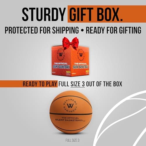 WAWAWEWA The Official Silent Basketball Mini Size 3 (22") – Ready to Play Indoor Basketball for Quiet Dribbling – Airless Indoor Training PU Foam Basket Ball for All Ages - Thumbnail 3