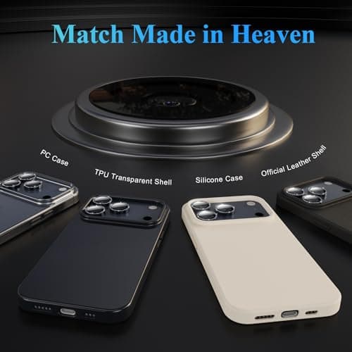 YWXTW Camera Lens Protector for iPhone 17 Pro/iPhone 17 Pro Max, [1 Step Installation Tray] Tempered Glass Screen Protector Metal Individual Camera Cover Accessories Case Friendly (Glitter Blue) - Thumbnail 6