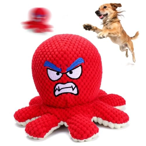 Mity rain Interactive Dog Toys with Thicken Plush, Moving Dog Toy with Recording Mode Shaking & Singing Mode Bouncing, Funny Ball Jumping to Keep Them Busy & Chase, Rechargeable (Octopus)