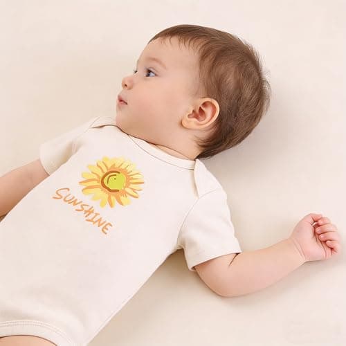 MEYSAHO Baby Newborn Layette 10-Piece Set Cotton Bodysuits Short Sleeve Pants Sets Rainbow Stars Printed for Baby Boys Girls Clothes Unisex Baby Gift Sets for 3 6 Months - Thumbnail 6