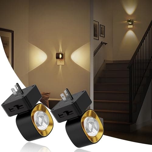 JandCase Night Lights Plug into Wall,0-150LM Super Bright Automatic Night Light with Dusk to Dawn, 2 Pack 180° Rotatable Plug in LED Nightlight Soft Warm for Halloween Decoration, Children Room,Party