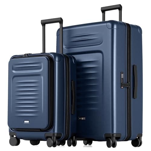 Coolife Luggage Sets Checked Suitcases - 2 Piece, Travel Carry on with Spinner Wheels, Expandable Hardside Large Suitcase with TSA Lock,20+29 Inch Blue - Image 1