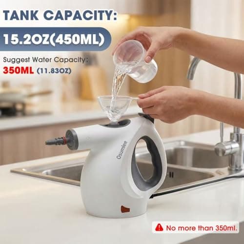 Osumlee Pressurized Handheld Steam Cleaner with 14 pcs Accessories 15.2OZ Multi-Purpose Portable Steamer for Cleaning, Multi-Surface Steamer for Home, Floor, Grout - Thumbnail 3