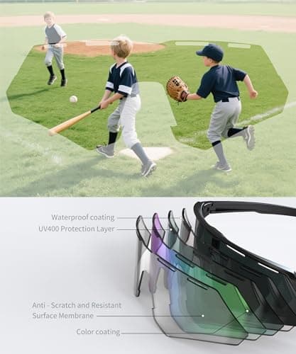 KALIYADI Polarized-Kids-Sunglasses Youth Baseball Sunglasses: Cycling Running for Boys Girls UV400 Protection Age 6-14 - Thumbnail 5