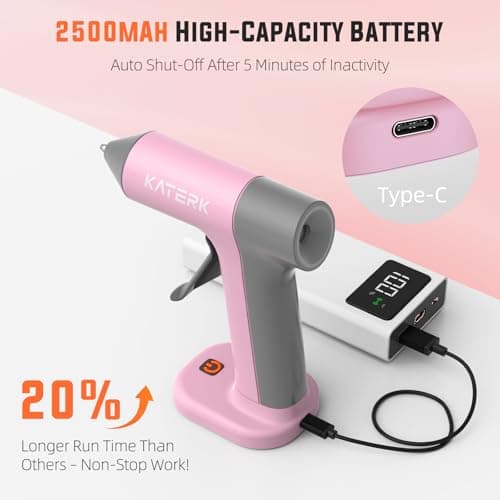 Mothers Day Gift, Cordless Hot Glue Gun Gifts Kit for Mom Grandma, 30s Fast Heating & 50PCS Premium Mini Glue Sticks, Rechargeable, Compact & Portable, Auto Shut-Off, Perfect for DIY, Crafts & Repairs - Thumbnail 4
