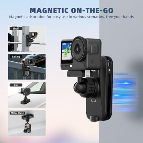 BRDRC Magnetic Backpack Mount for DJI Action 6 Nano, Quick Release Magnet Mount Bag Strap Anti-Slip Shoulder Clip Belt for DJI Osmo Action 6 Nano Accessories - Thumbnail 5