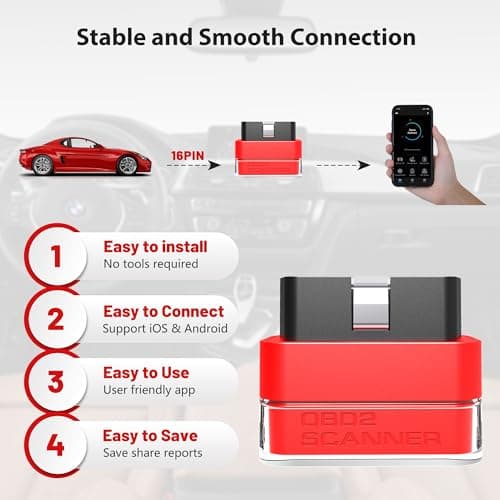 Tabscan OBD2 Scanner Bluetooth Code Reader with Customization Function for VW, Wireless Car Scanner Diagnostic Tool Read and Clear Code with Live Data for Car Owner and Mechanic, Support iOS & Android - Thumbnail 2