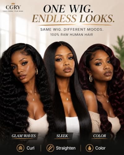 CGRY 18A Skinlike HD Lace Wig 13x6 Full Frontal Loose Deep Wave Human Hair - Thumbnail 6