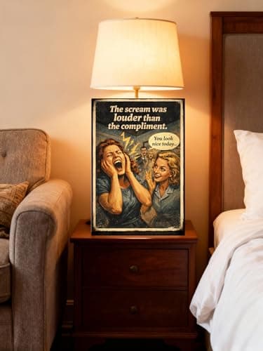 The Scream Was Louder Than the Compliment Metal Tin Sign, 8x12 Inch Vintage Retro Art, Funny Office or Home Decor, Humorous Quote Sign, Pre-drilled Holes for Easy Hanging - Thumbnail 4
