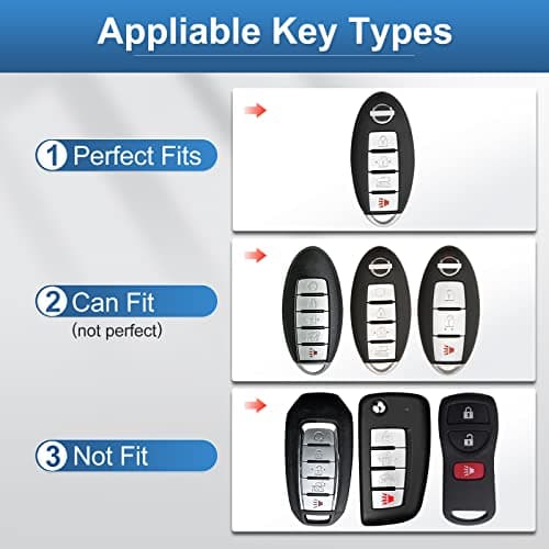 RUABIBAN Key Fob Cover Compatible with Nissan, Soft TPU Key Case Shell Fit for Altima Rogue Sentra Pathfinder Frontier Maxima Titan Murano Kicks Juke Versa Armada GTR 370Z Leaf - Thumbnail 2
