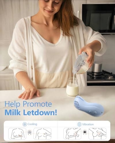 Lactation Massager for Breast Fever, 3 Cooling + 5 Vibration Modes, BPA-Free Cold Compress Breast Massager for Nursing, Pumping, 2-in-1 Hands-Free Massager for Clogged Milk Ducts, Improve Milk Flow - Thumbnail 5
