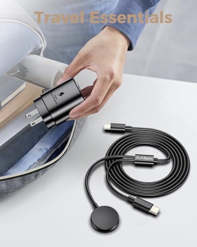 2 in 1 for Samsung Watch Charger, 25W USB C Fast Charger Compatible with Galaxy Watch 8/8 Classic/Ultra/7/6/6 Classic/5 Pro/5/4/4 classic/3/Active2/FE & Galaxy S26/S25/S24/S23/S22/21 & for iPhone 1 - Thumbnail 5