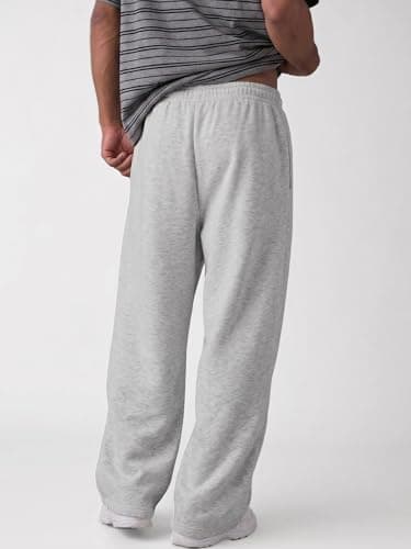 Comdecevis Baggy Sweatpants Men Open Bottom Casual Cotton Pants Unisex Mens Athletic Pants Pantalones De Hombre XXL(40) Light Gray - Thumbnail 2