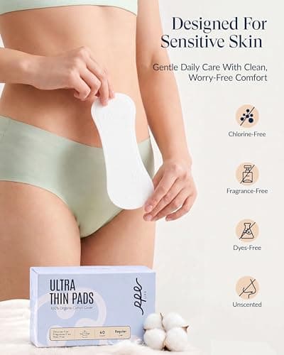 Rpe Life 100% Organic Panty Liners for Women-120ct, Ultra Thin Cotton Cover, Regular Pantiliners, Light Absorbency, Unscented Barely There Pantie Liners (Regular Liner, Size 1, 120ct) - Thumbnail 4
