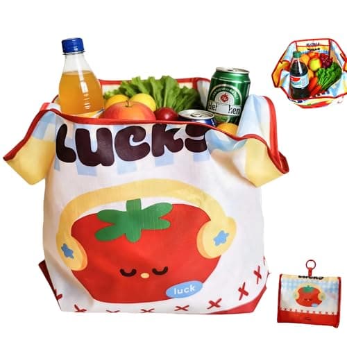 ZAOMENG Reusable Grocery Bag - Foldable Shopping Bags Reusable Ripstop Bags - Reusable Eco Bag,Folding Shopping Bag Lightweight Polyester Fabric-Kitchen,Picnic,Beach - Image 1