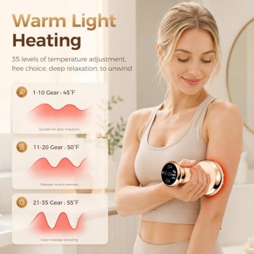 Lihsykds Lymphatic Drainage Massager, Helps Reduce Stretch Marks & Cellulite, for Legs, Arms & Belly, Body Sculpting Machine with Microcurrent, Light, Heat & Vibration - Thumbnail 4
