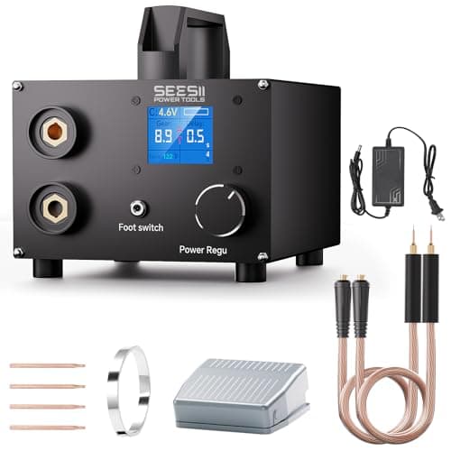 SEESII Capacitor Spot Welder: Battery Spot Welder with 3000F Capacitor, 250 Gear Adjustable, 1.8'' LCD Display, Spot Welding for 0.1-0.3mm Nickel Strip, for Battery Pack Making/Repair