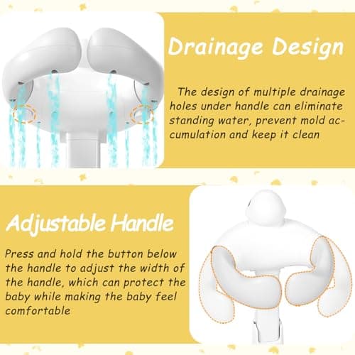 Gakfawd Baby Shower Stand with Anti-slip Base, Adjustable Child Stand for Shower Infant Bath Support Stand Bath Stand for Toddlers 6-36 Months (Grey) - Thumbnail 4