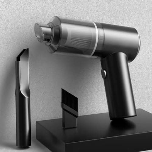 XBllcyiv Mini Vacuum Cleaner for,2 in 1 Keyboard Vacuum Cleaner Wireless Handheld,Car Vacuum with Brushless Motor High Power 120W Rechargeable Easy to Clean Car Interior (Black) - Thumbnail 2