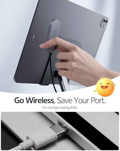 LULULOOK Magnetic Wireless Charger Cord for iPad Pro 13" M5 / M4 ONLY, 35W Aluminum Alloy Charger Fast Charing for iPad Pro 13 inch M5/M4 with 6.5ft USB-C Cable - Thumbnail 6