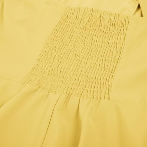 Belle Poque Pastel Yellow Dress for Women 2026 Summer Sleeveless Flowy Midi Sundress Vintage Corset Milkmaid Dress Small - Thumbnail 5