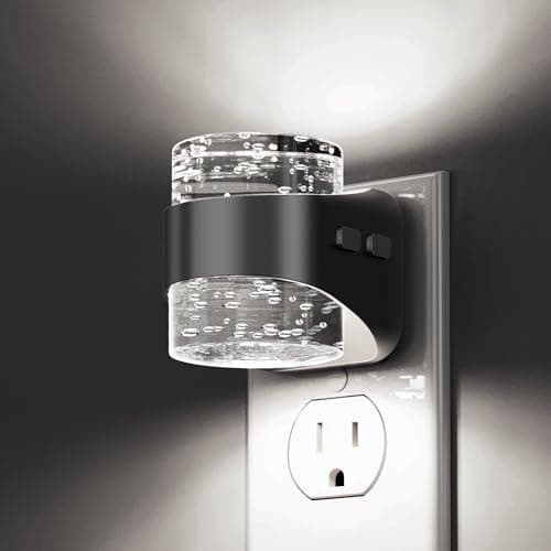 L LOHAS LED Night Light, 5000K Bubble Night Lights Plug into Wall, Acrylic Night Lights with Light Sensor, Adjustable Brightness,Soft White Plug in Nightlights for Rooms Bathroom Hallway - Image 1
